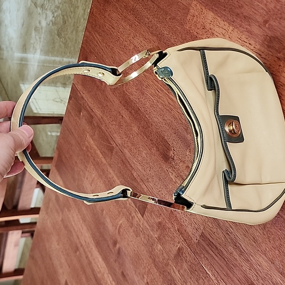 Tod's Beige and Dark Green Mini Shoulder Bag